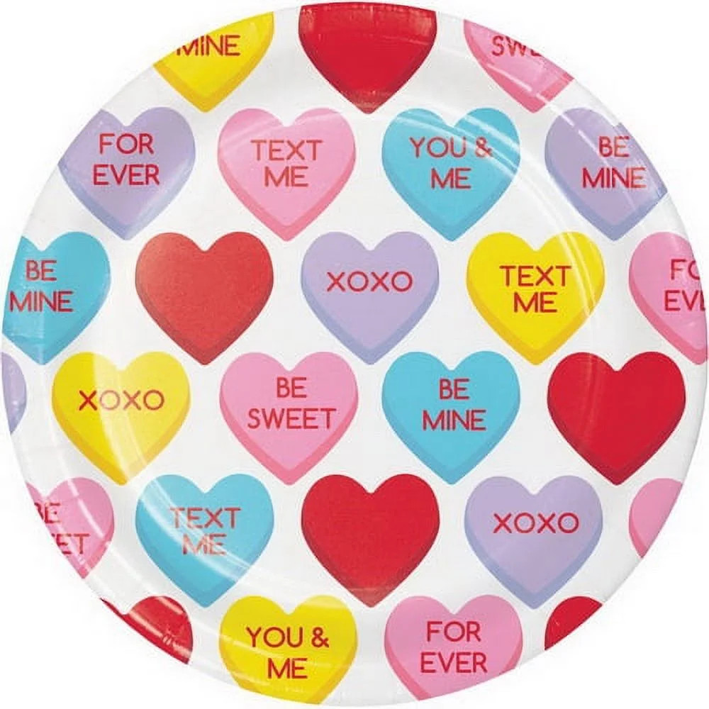 Partypro 343142 Candy Hearts Dessert Plate | Walmart (US)
