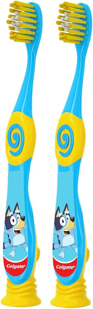 Colgate Bluey Toothbrush for Children with Suction Cup, Kids 2-5 Years Old, Extra Soft (Colors & ... | Amazon (US)