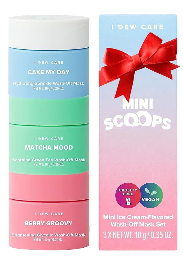 I DEW CARE Mini Scoops | Wash Off Face Mask Skin Care Trio | With Hyaluronic Acid, Self Care Gift... | Amazon (US)