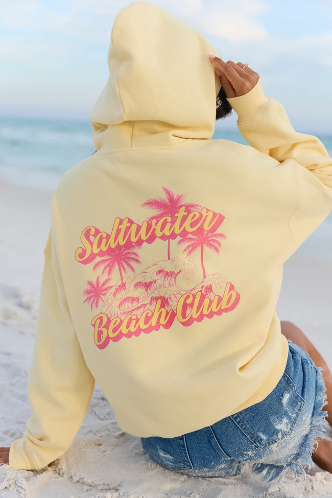 Saltwater Beach Club Yellow Graphic Hoodie | Zulily