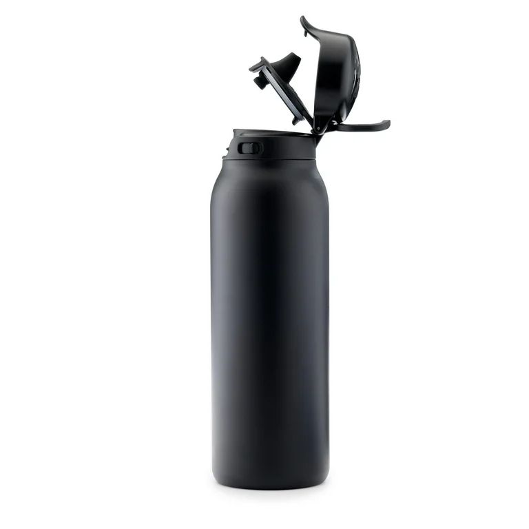 Ello Flip & Fill 32 oz Stainless Steel Water Bottle, Black | Walmart (US)