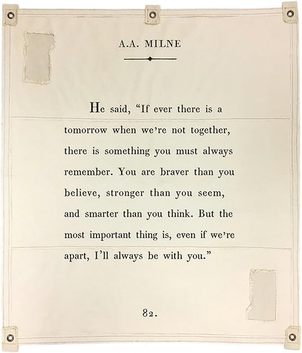 Sugarboo "A.A. Milne" Handmade Canvas Wall Hanging Tapestry With Quote - 46 x 57 Inches - for Bed... | Amazon (US)