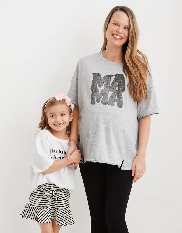 Aerie Mama Graphic Oversized Boyfriend T-Shirt | Aerie