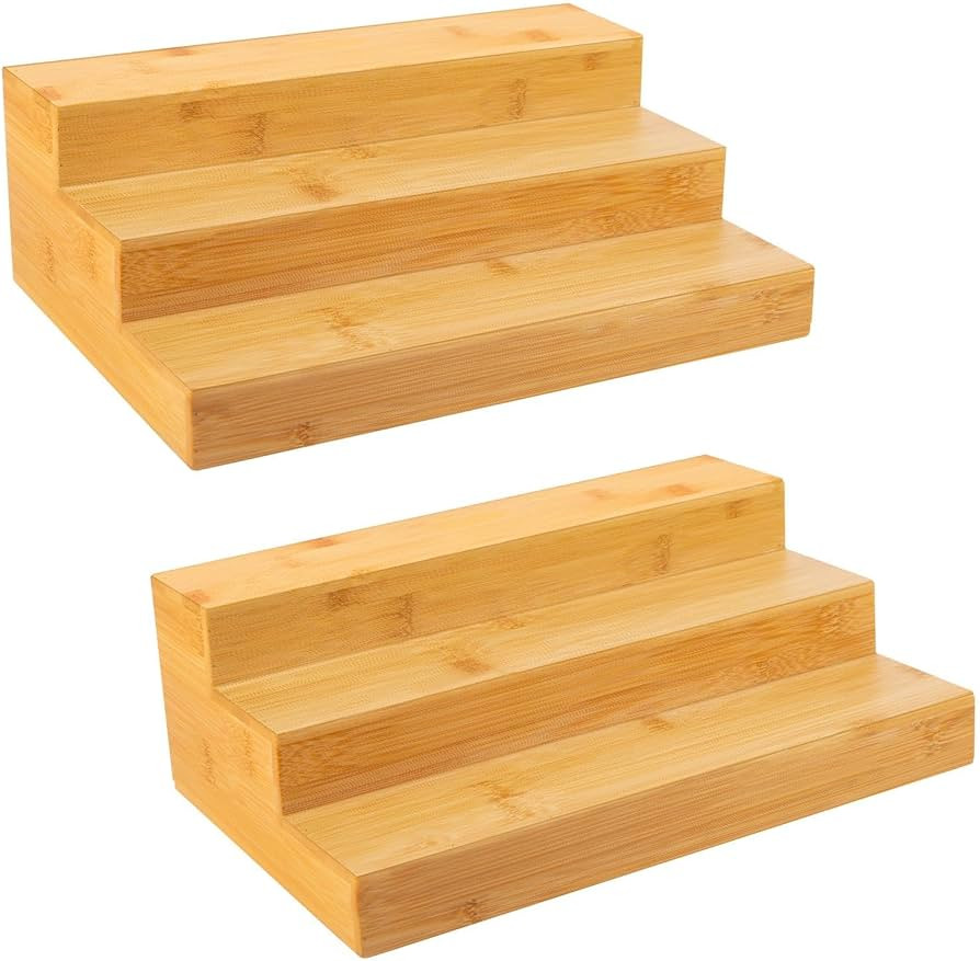 Bamboo Spice Rack Organizer for Cabinet 3 Tier Countertop Step Spice Shelf for Kitchen Storage an... | Amazon (US)