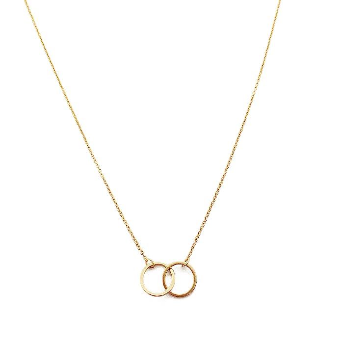 HONEYCAT Harmony Interlocking Circle Necklace in Gold, Rose Gold, or Silver | Delicate Jewelry | Amazon (US)