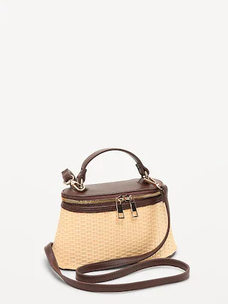 Faux Wicker Top-Handle Bag | Old Navy (CA)