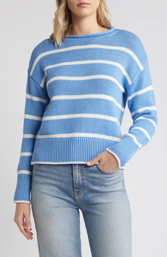 Easy Pima Cotton Roll Neck Sweater | Nordstrom