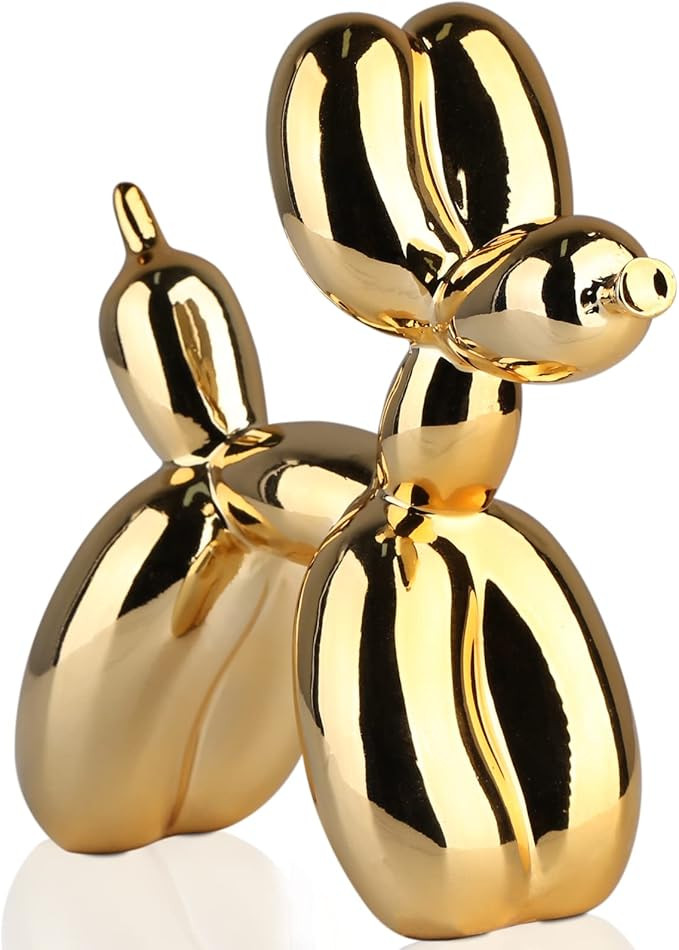 suruim Shiny Electroplating Balloon Dog Statue Collectible Figurines Art Sculpture Animals Figuri... | Amazon (US)
