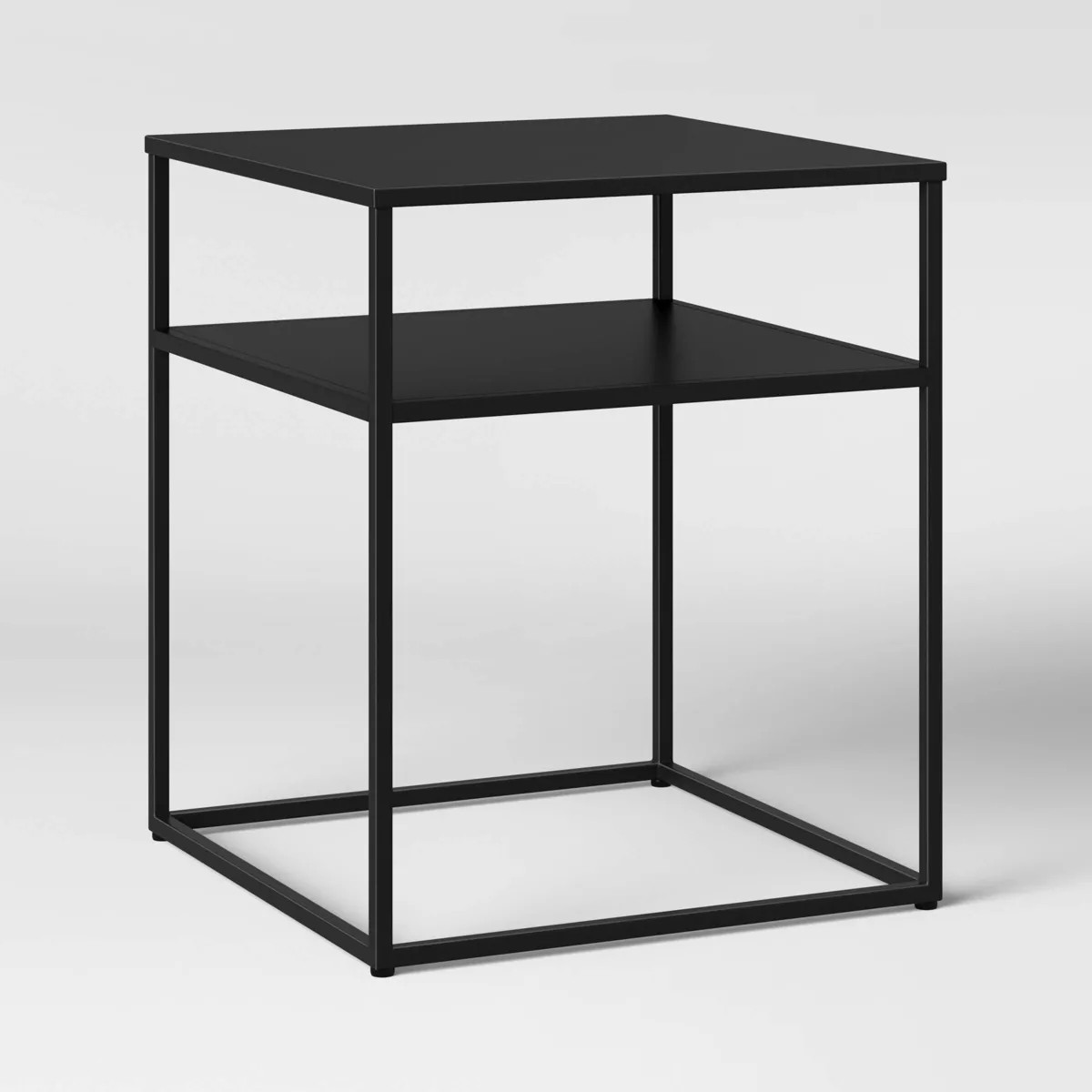 Glasgow Metal End Table Black - Threshold™: Modern Square Design, No Assembly Required | Target