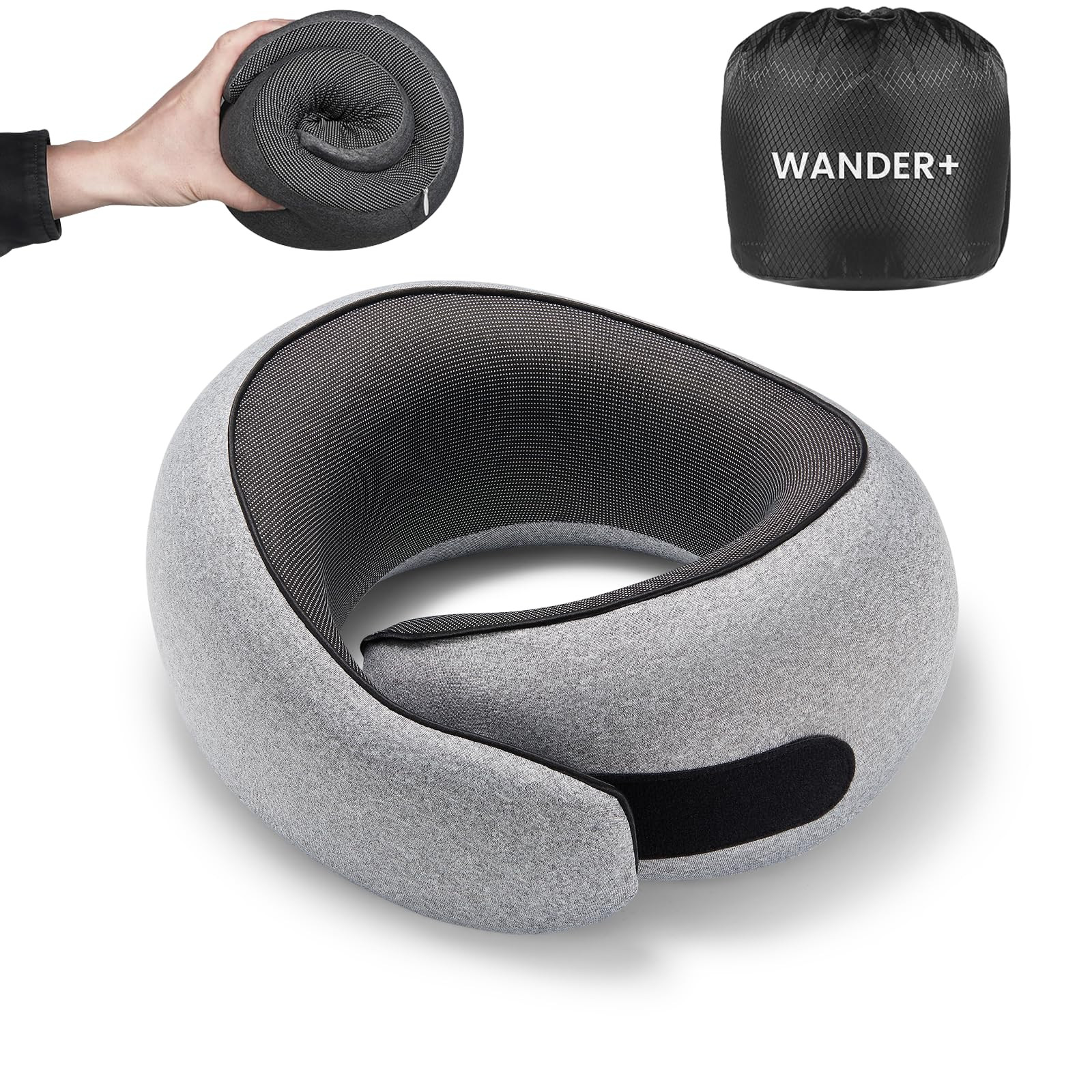 WANDER PLUS® Travel Pillow, 100% Pure Memory Foam Travel Neck Pillow Airplane Neck Support Ergon... | Amazon (US)