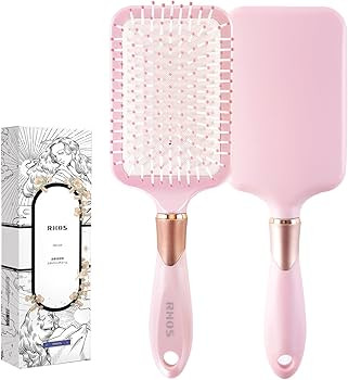 RHOS Paddle Brush for Women & Men - Detangler for Thick, Curly, Long, Wet & Dry Hair - Nylon Bris... | Amazon (US)