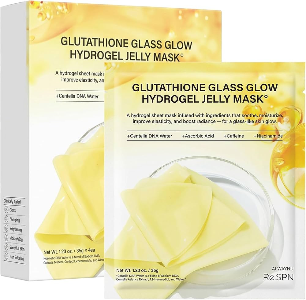 Re.SPN Vegan Cica PDRN Glass Glow Hydrogel Mask - [205% Glow Boost] 4EA, Glutathione & Sodium DNA... | Amazon (US)
