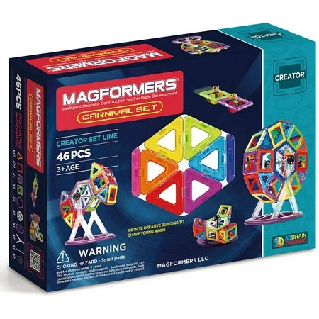 Magformers Creator Carnival Set Multicolor Magnetic Tiles 46 Pieces | Walmart (US)