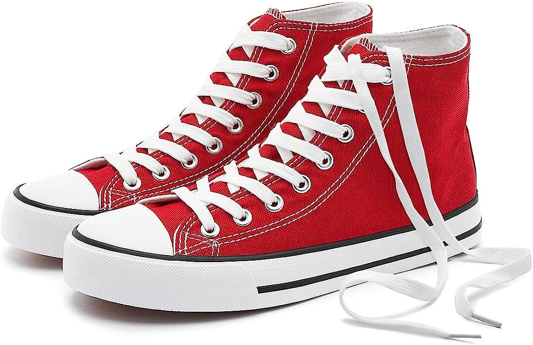 Womens High Top Canvas Sneakers Classic Canvas Shoes Casual Shoes for Walking… | Amazon (US)