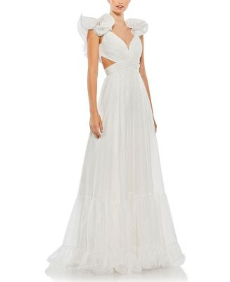 Ruffle Tiered Cut-Out Chiffon Gown | Bloomingdale's (US)