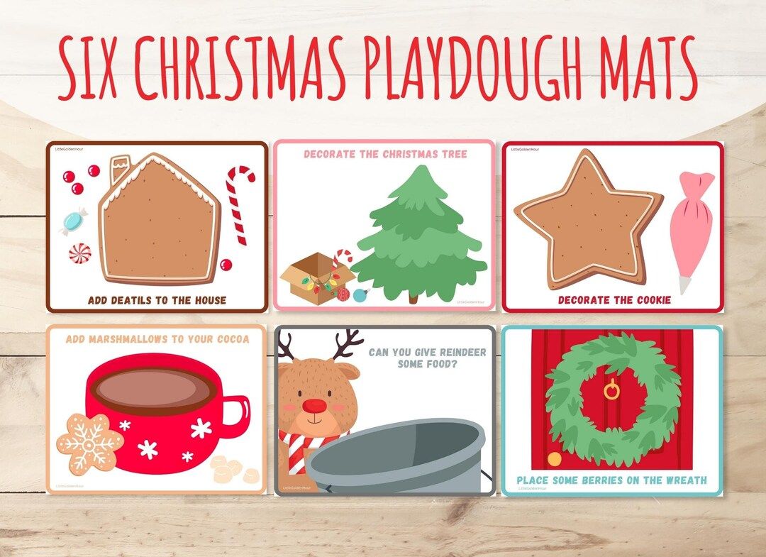 Christmas Playdough Mats Holiday Preschool Activity - Etsy | Etsy (US)