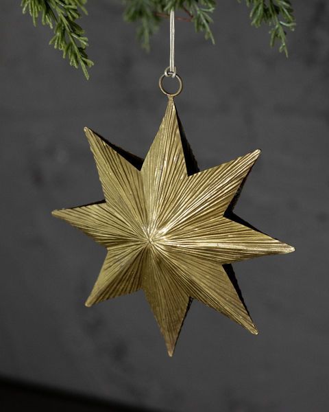 Large Embossed Antique Brass Star Ornaments, Set of 4 | Scout & Nimble