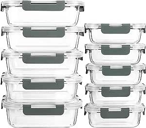 [10-Pack] Glass Meal Prep Containers with Lids-MCIRCO Glass Food Storage Containers with Lifetime... | Amazon (US)