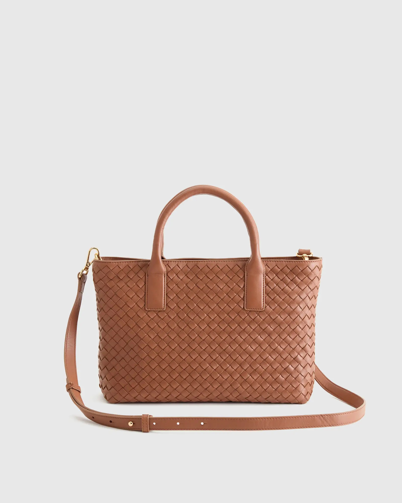 Italian Leather Handwoven Crossbody Tote | Quince
