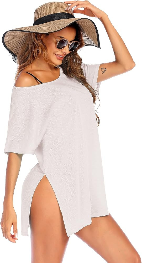 Ekouaer Women's Swimsuit Beach Cover Up Short Sleeve Cover Ups for Swimwear Bathing Suit Coverups... | Amazon (US)