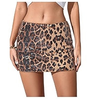 Floerns Women's Sequin Low Waist Mini Skorts Music Festival Night Out Skirt Shorts | Amazon (US)