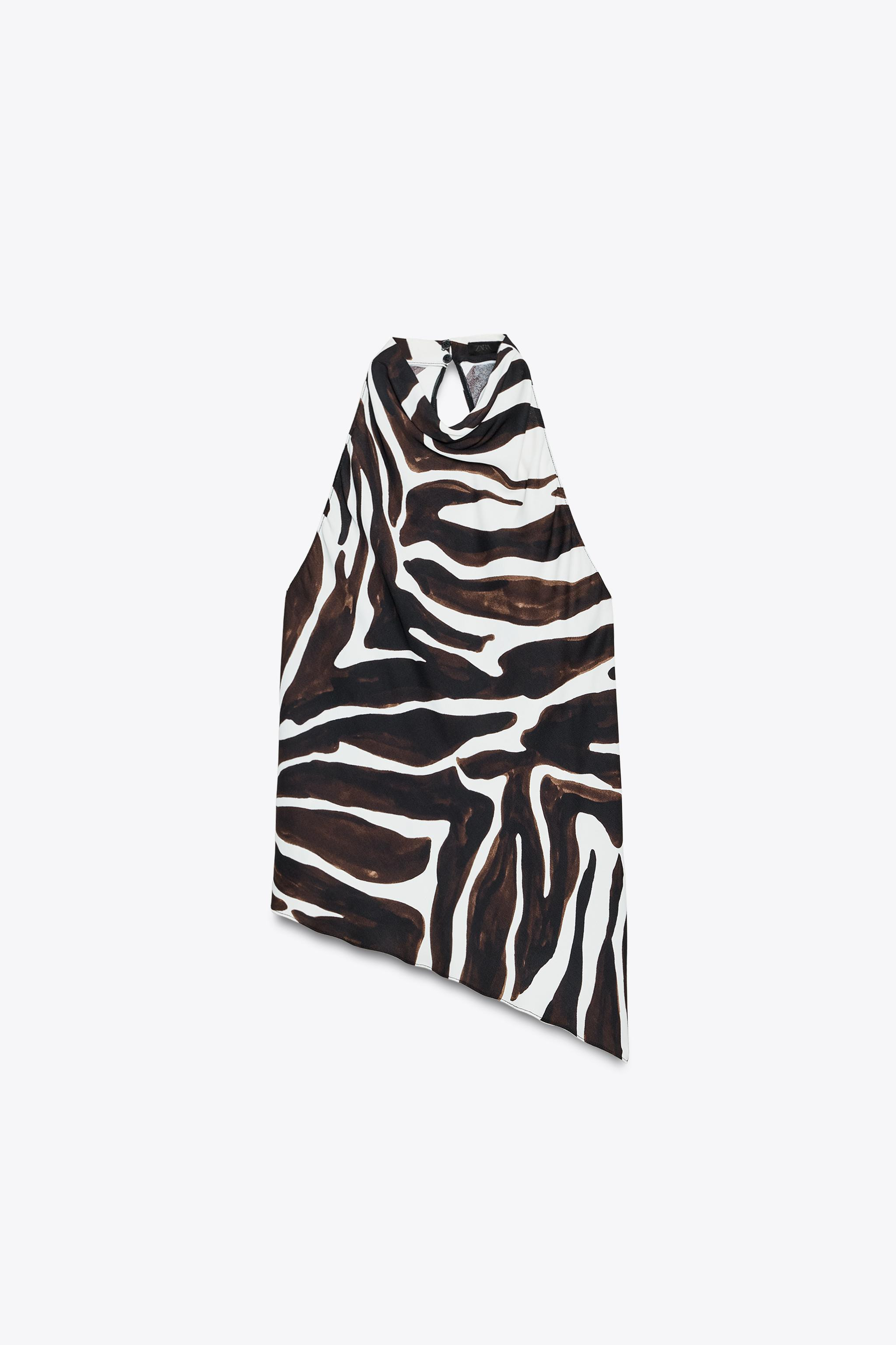 ZW COLLECTION ANIMAL PRINT HALTER TOP | Zara US