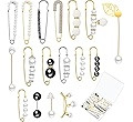17 Pieces Pearl Brooch Pins Sweater Shawl Clips Faux Pearl Rhinestones Collar Safety Pin for Wome... | Amazon (US)