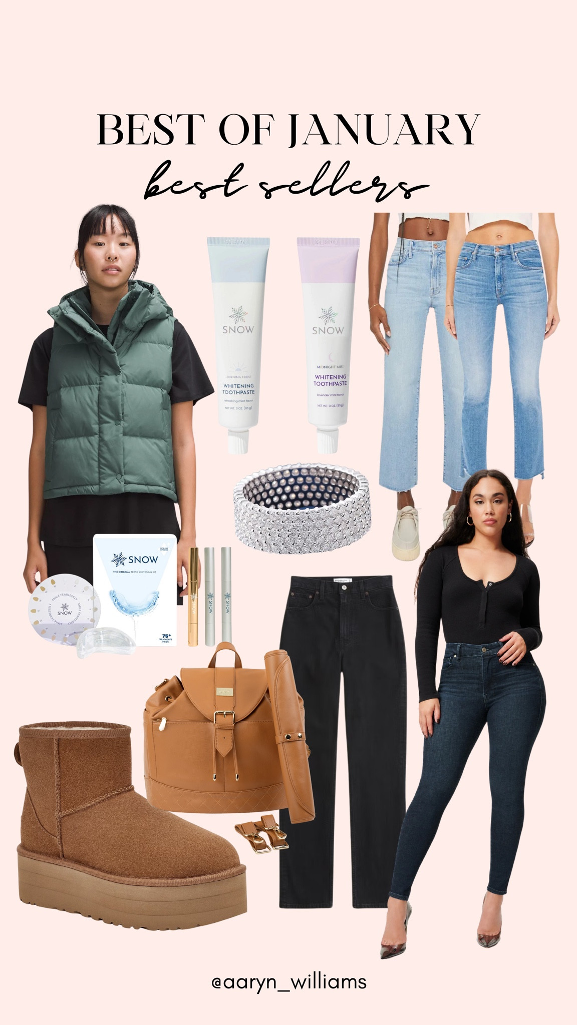 JANUARY TOP 10 BEST SELLERS ✨💕👑 

Best sellers, trending styles, lululemon, snow toothpaste, denim, jeans, ugg, sugarberry diaper bag, good American

#LTKMostLoved #LTKGiftGuide #LTKstyletip