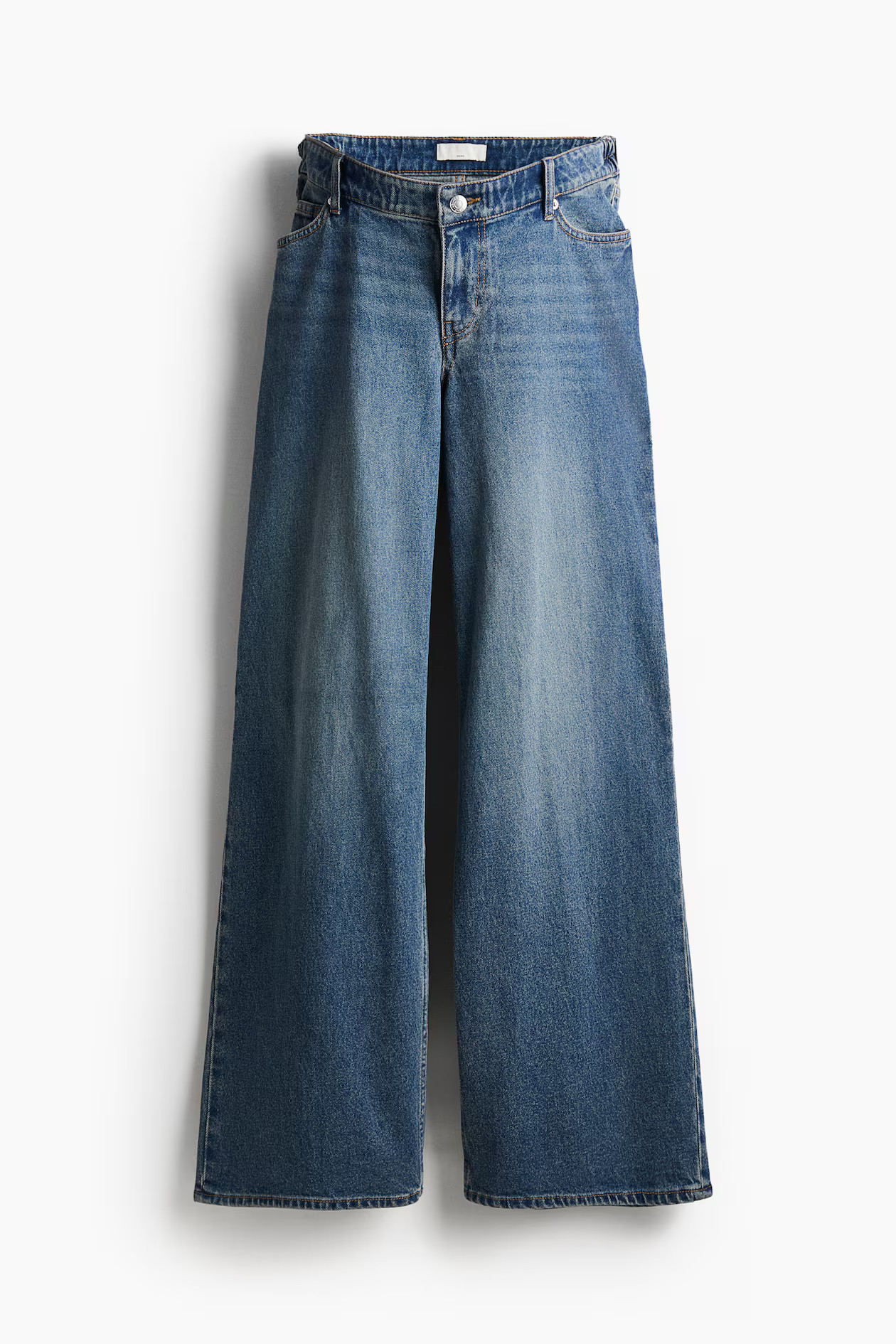 MAMA Before & After Wide Jeans - Low waist - Long - Denim blue - Ladies | H&M US | H&M (US + CA)