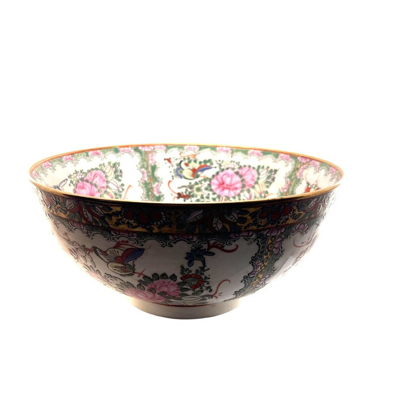 Vintage Large Rose Medallion Bowl // Famille Rose // Andrea by Sadek // Grandmillennial // Chinoi... | Etsy (US)