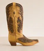 Leopard Western Leather Studded Boot | Buckle