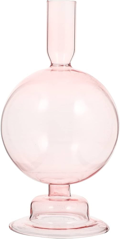 ULTNICE Clear Glass Candlestick Holder Taper Candle Stand Colorful Candlelight Rack Flower Vase T... | Amazon (US)