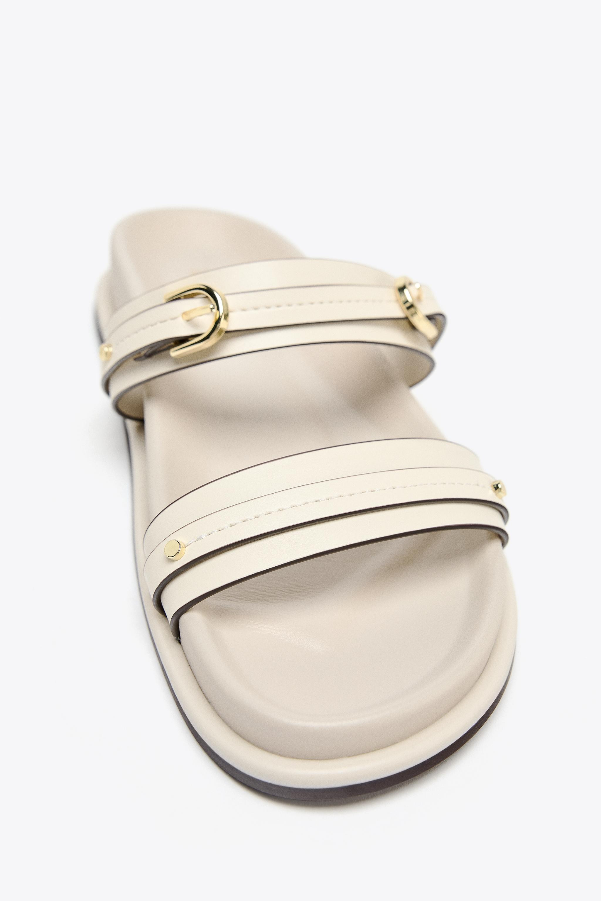 FLAT BUCKLED SANDALS | Zara US