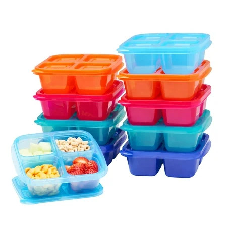 EasyLunchboxes® - Bento Snack Boxes - Reusable 4-Compartment Food Containers for School Work and Tra | Walmart (US)
