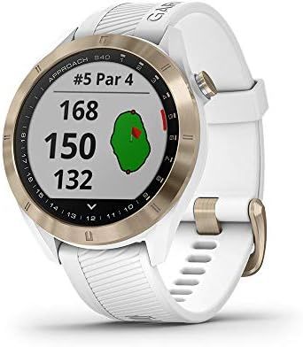 Garmin Approach S40, Stylish GPS Golf Smartwatch, Lightweight With Touchscreen Display, White/Lig... | Amazon (US)