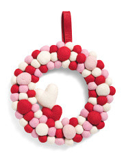 Pom Pom Wreath With Hearts | Marshalls