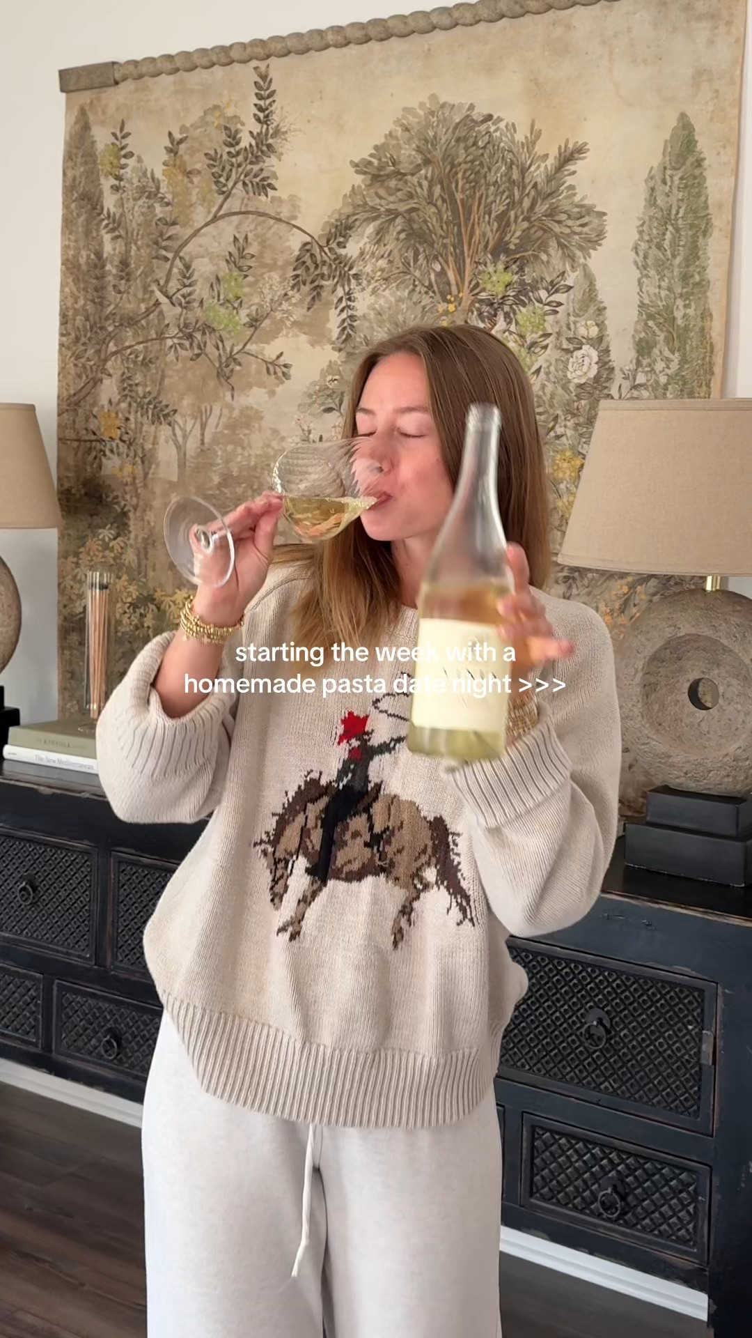 8/11/25 Homemade pasta night might just be the coziest way to start the week 🍝 Linking my KitchenAid stand mixer + the Amazon pasta attachments I use, my go-to Abercrombie cowgirl sweater with Aritzia lounge pants for a comfy at-home look, and my Our Place Always Pan that I use every single week. Everything you need for your own cozy pasta night at home 🤍