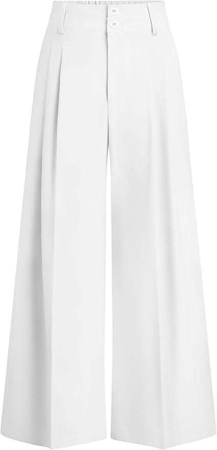 Womens Wide Leg Dress Pants 2026 Fashion High Waist Pleated Palazzo Pant Work Business Casual Sla... | Amazon (US)