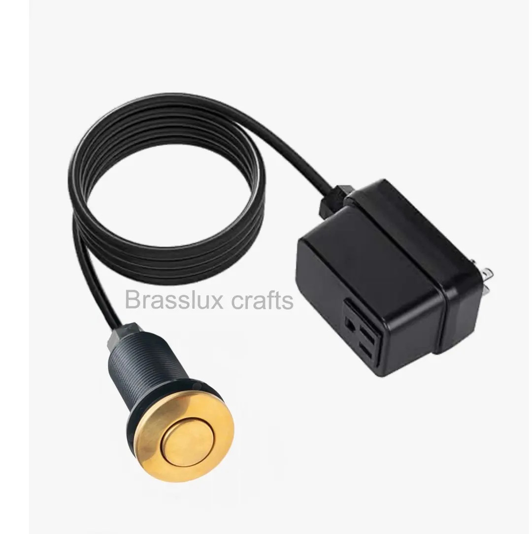 Unlacquered Brass Garbage Disposal Air Switch Kit – Dual Outlet, Top-mount Kitchen Sink Button ... | Etsy (US)