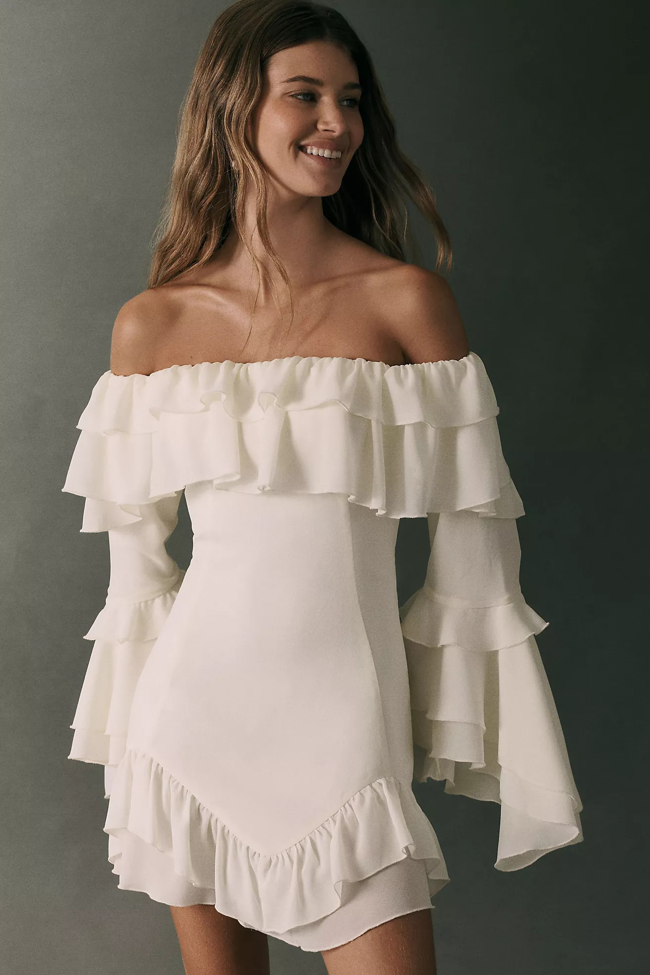 Mare Mare Ruffled Off-Shoulder Mini Dress | Anthropologie (US)