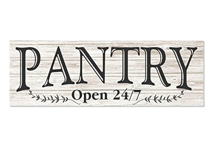 Pantry Open 24/7 White Rustic Wood Wall Sign 6x18 | Amazon (US)