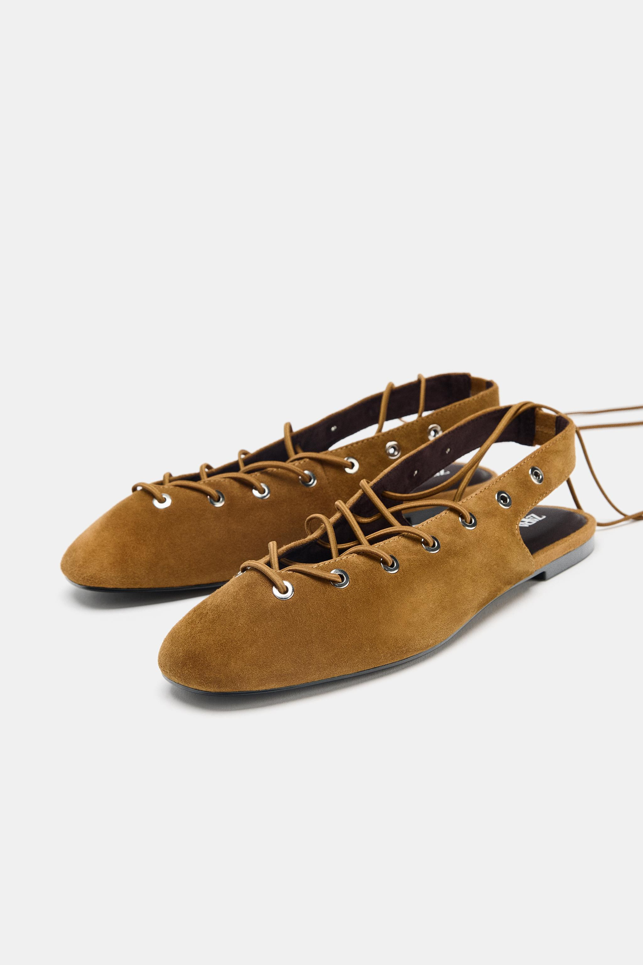 SUEDE TIED SLINGBACK SHOES | Zara US