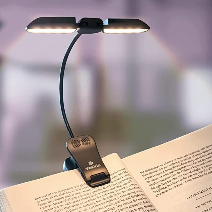 Vekkia 14 LED Rechargeable Book-Light for Reading at Night in Bed, Warm/White Reading Light with ... | Amazon (US)