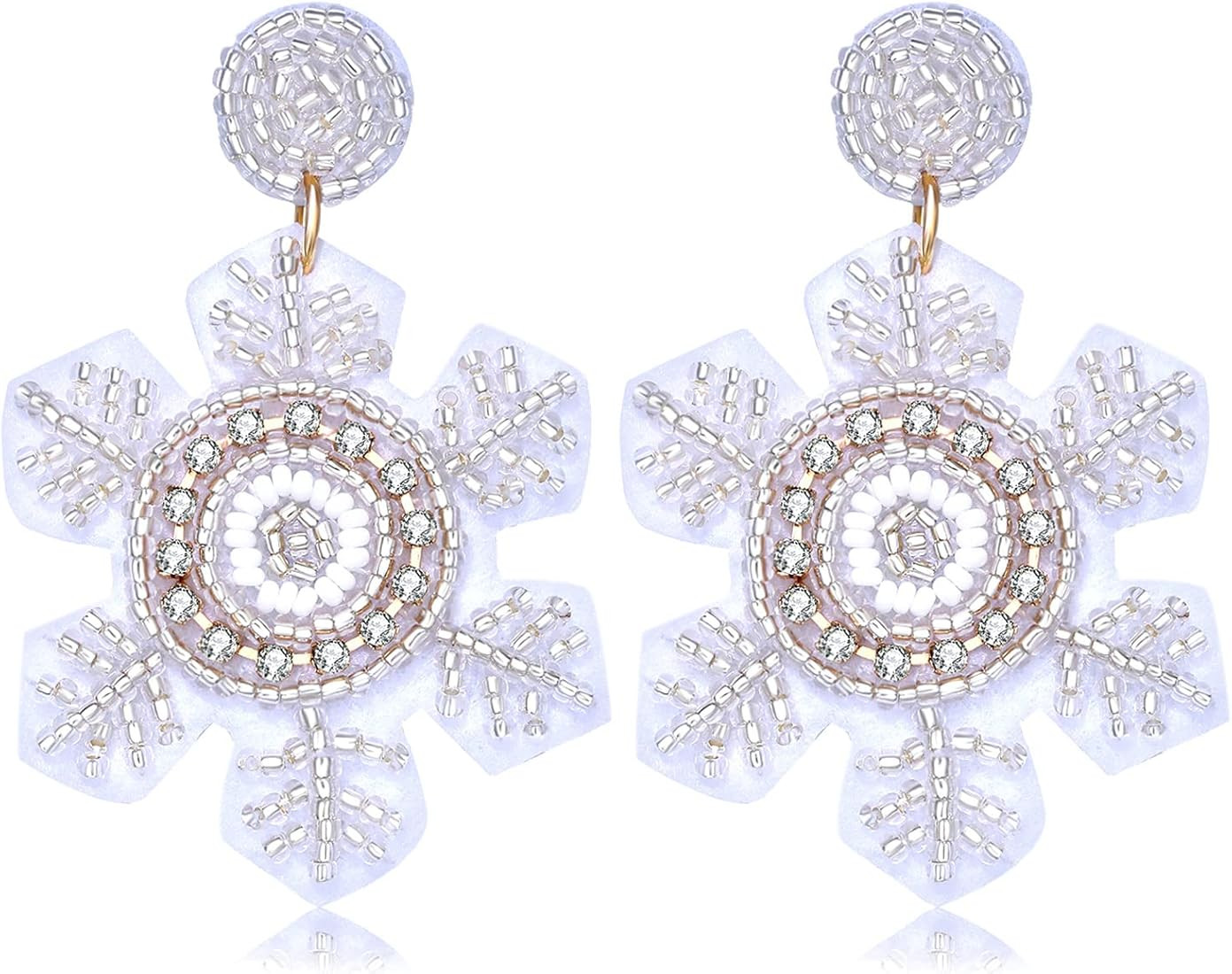 Christmas Earrings for Women Beaded Holiday Reindeer Bulb Boot Earrings Handmade Christmas Tree D... | Amazon (US)