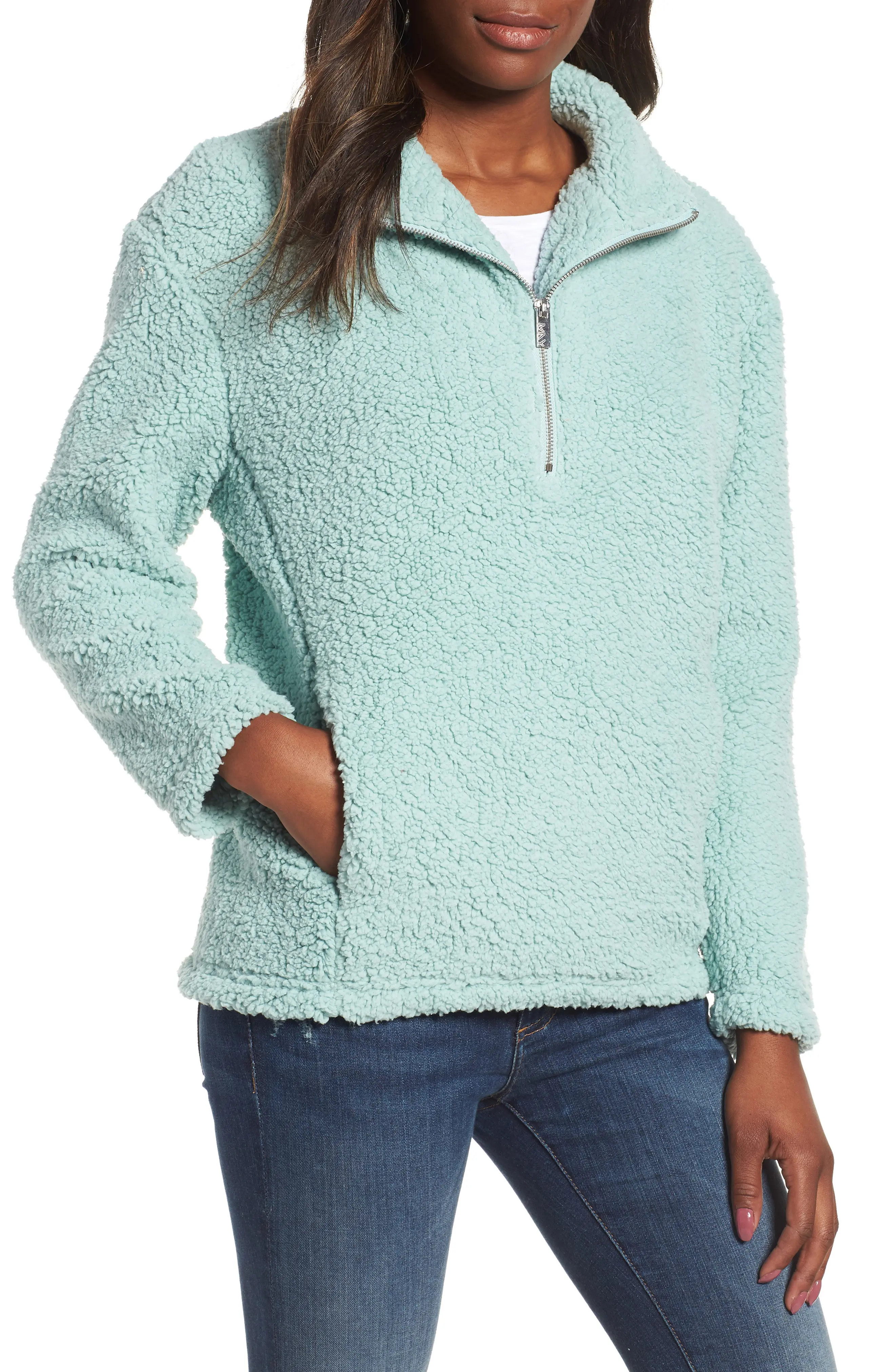 Teddy Faux Shearling Quarter Zip Jacket | Nordstrom