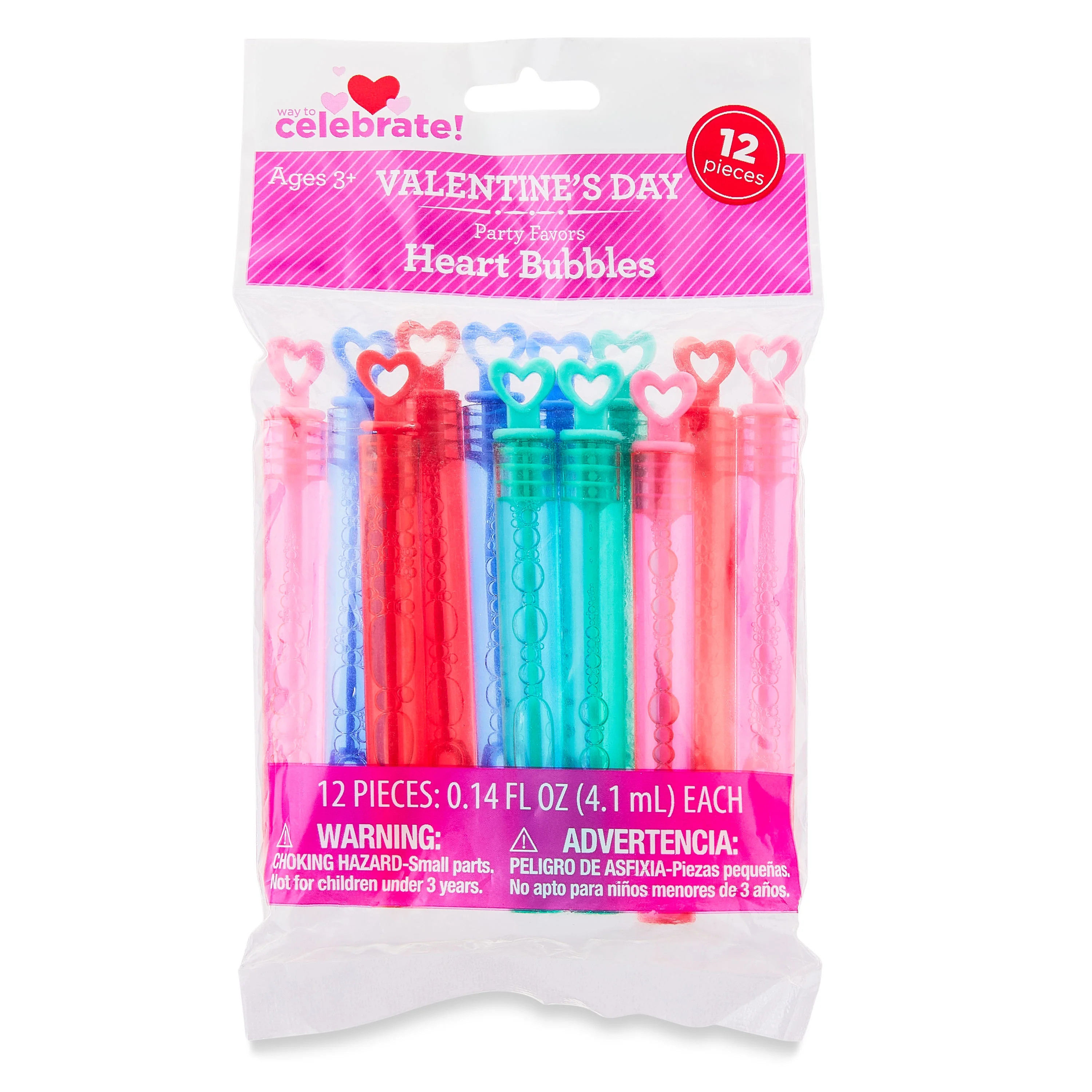 Valentine's Day Heart Bubbles Party Favors, 12 Count, by Way To Celebrate | Walmart (US)