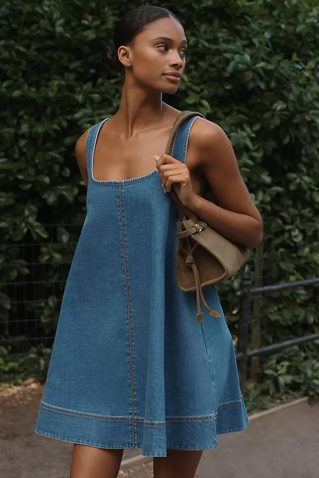 Maeve Keiko Denim Mini Dress | Anthropologie (US)