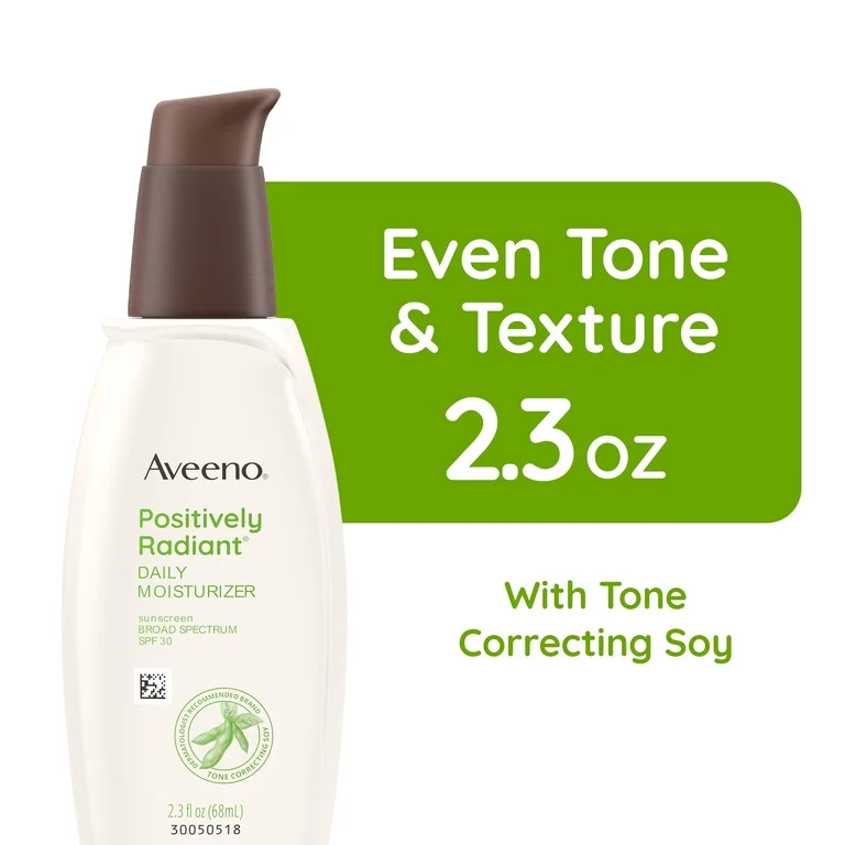 Aveeno Positively Radiant Daily Face Moisturizer Lotion with SPF 30, 2.3 oz | Walmart (US)