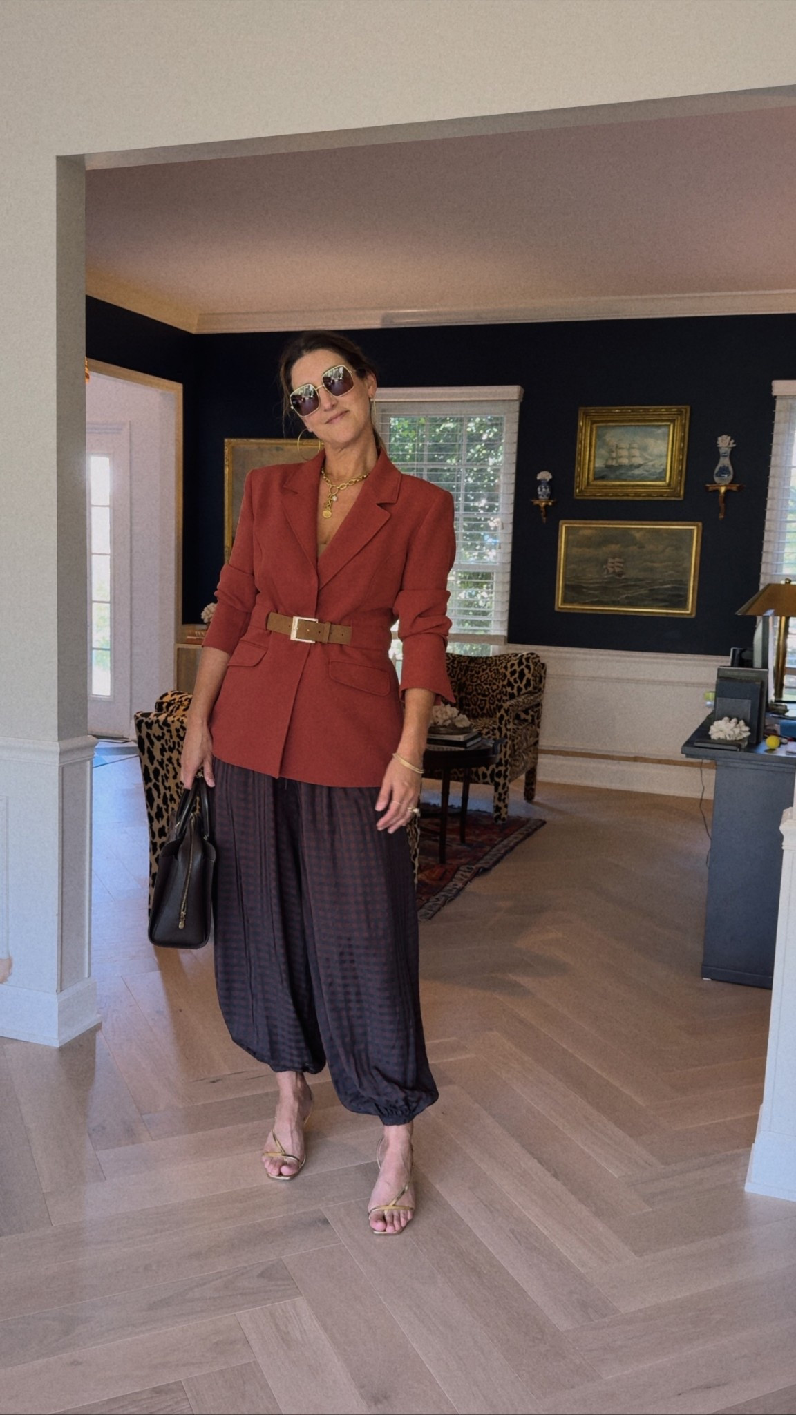 Large in blazer, medium in pants 🤎

#LTKSeasonal #LTKOver40 #LTKFindsUnder100