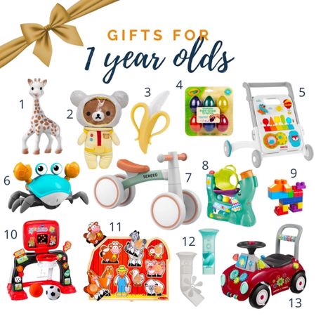 Shop our top gift ideas for one year olds! All come recommended by seasoned moms. 🙌🏼🎁

#LTKHoliday #LTKbaby #LTKSeasonal